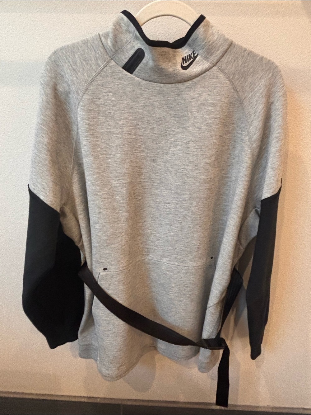 Nike Grey and Black Pullover Sweater